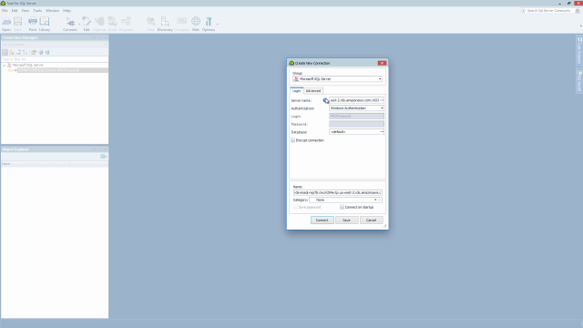 How to connect to Amazon Relational Database Service with Toad for SQL Server