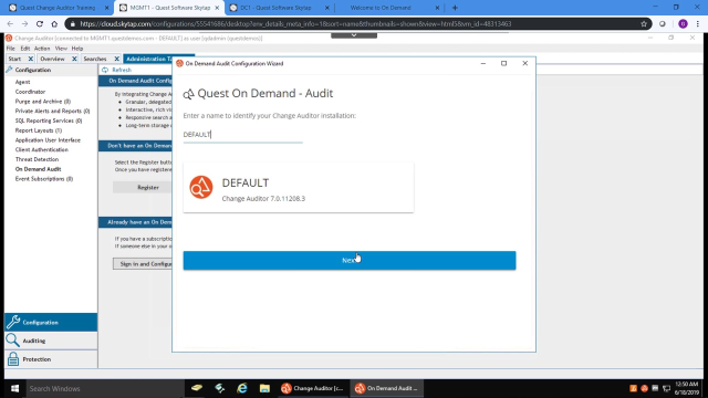 How to integrate Change Auditor with On Demand Audit