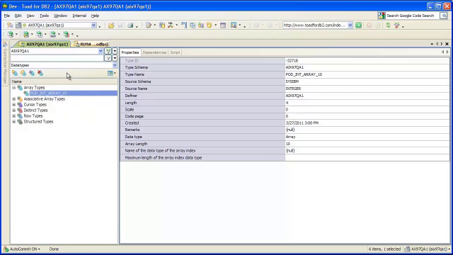 How to navigate database objects with Toad for DB2