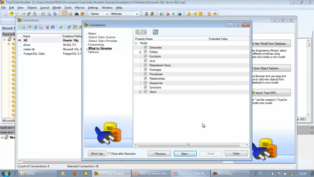 How to reverse engineer database structures with Toad Data Modeler