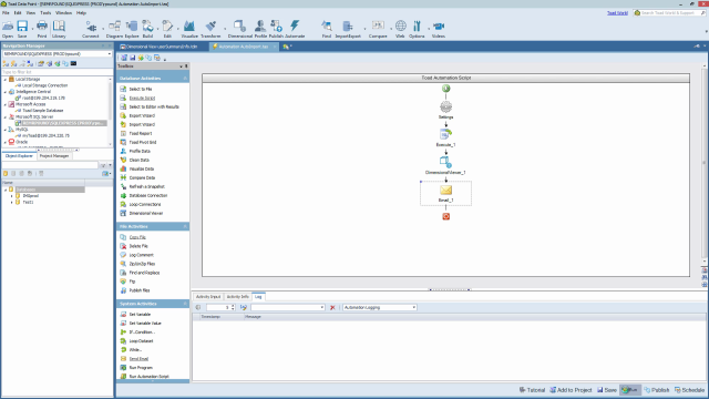 How to use the dimensional viewer during automation in Toad Data Point