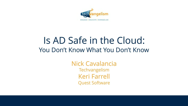 Is AD Safe in the Cloud: You Don't Know What You Don't Know