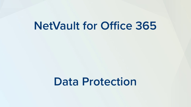 NetVault for Office 365 Backup and Recovery Protezione dati completa per il cloud