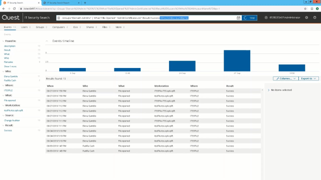 New search-in-search capabilities within IT Security Search