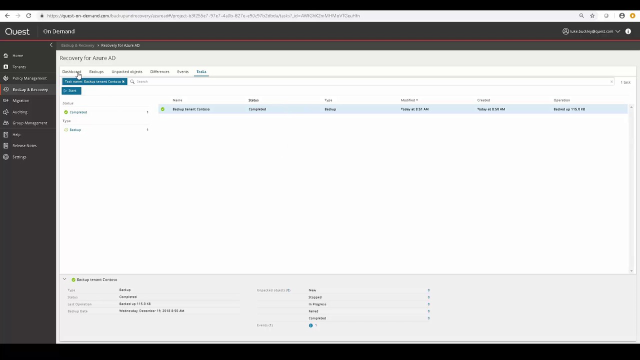 On Demand Recovery Onboarding