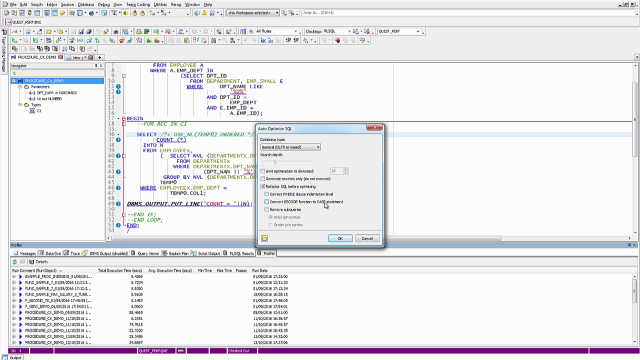 Optimize SQL and PL/SQL using Optimize Current SQL