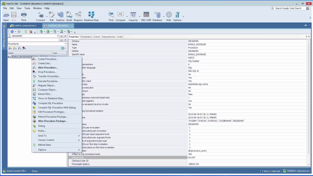 Overview of developer features in Toad for DB2 Part IX 