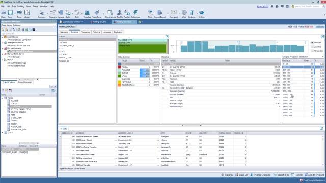 Overview of the profile tool in Toad Data Point