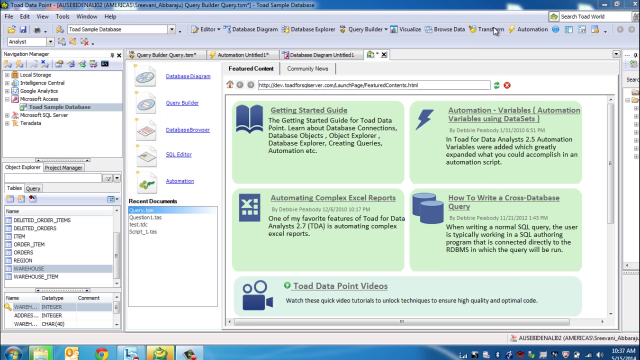 Overview of Toad Data Point