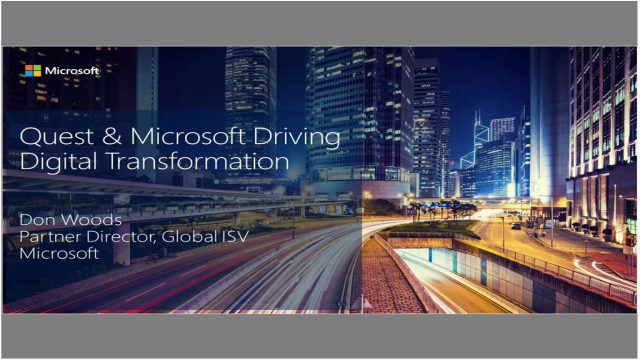 Partner Roadshow On Demand Recording - Microsoft Presentation