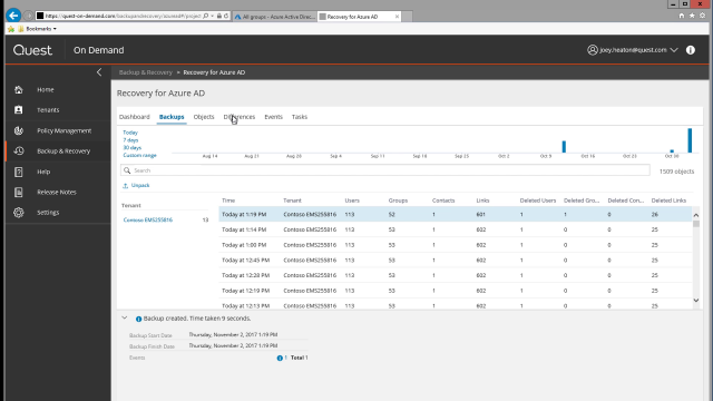 Recovering deleted data with On Demand Recovery