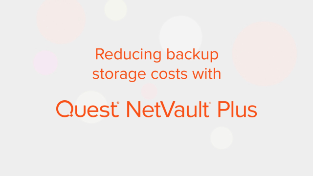 Reduce backup storage costs with NetVault Plus