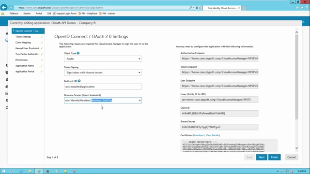 Securing a web service using OAuth in Cloud Access Manager