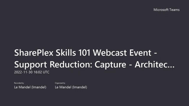 SharePlex Skills 101: Capture - Architecture and Parameters