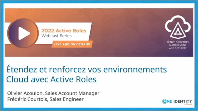 Étendez et renforcez vos environnements Cloud avec Active Roles