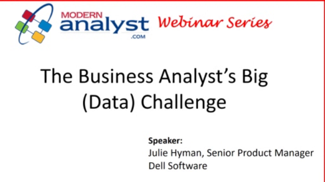 The Business Analyst’s Big (Data) Challenge